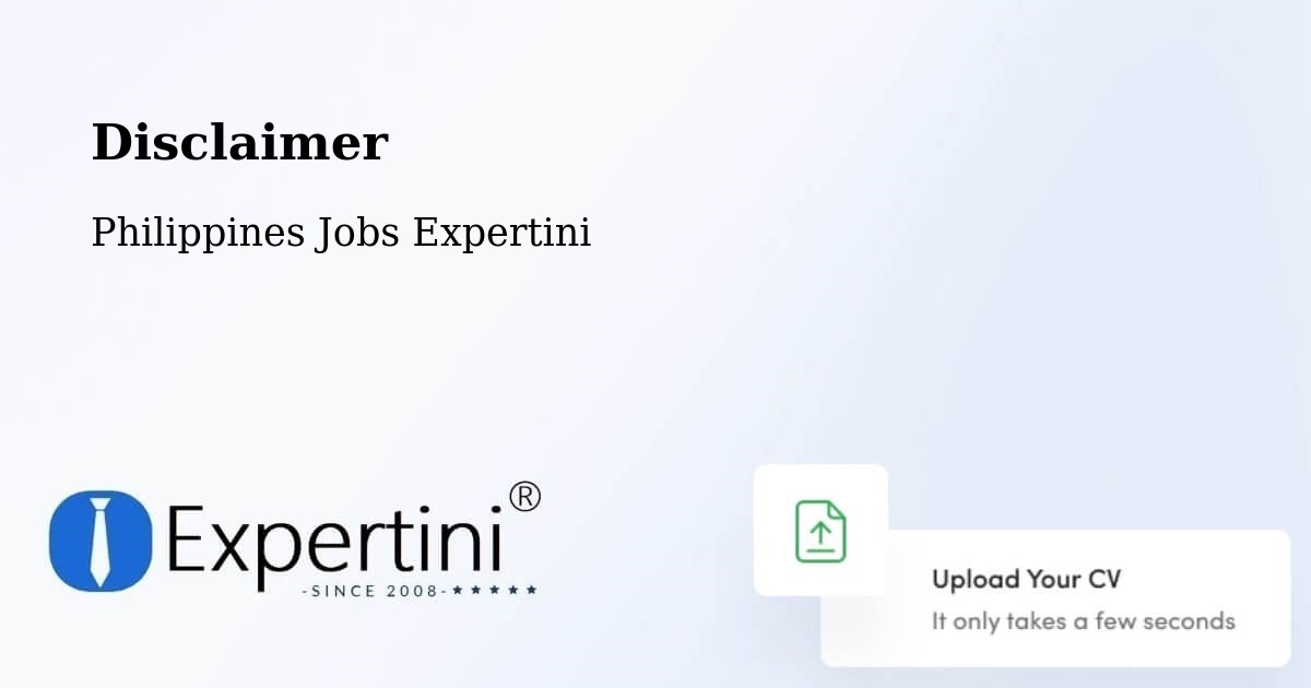 Disclaimer – Labu O - Philippines Jobs Expertini